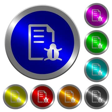 Bug report luminous coin-like round color buttons 库存插图