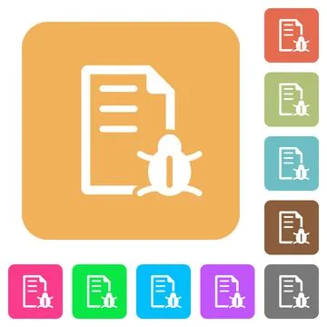 Bug report rounded square flat icons Stock Illustration