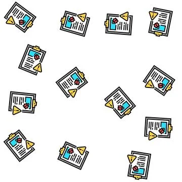 Bug report vector seamless pattern Illustrazione stock