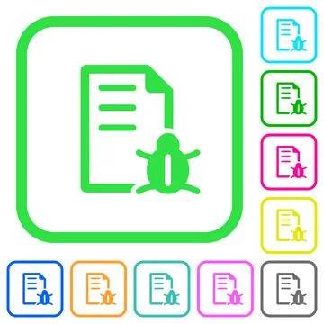 Bug report vivid colored flat icons icons 스톡 일러스트