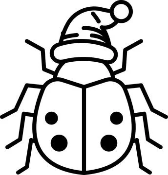 A bug with a Santa hat on its head Stock-Illustration