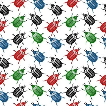 Bug seamless pattern Illustrazione stock