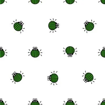 Bug seamless vector pattern Stock Illustration