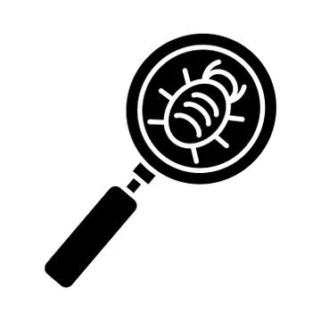 Bug searching icon, vector illustration, black sign on isolated background Illustrazione stock