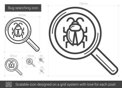 Bug searching line icon イラスト素材