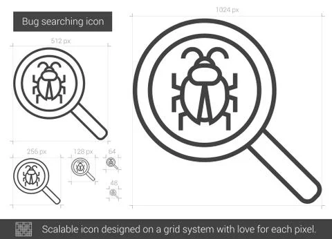Bug searching line icon. イラスト素材