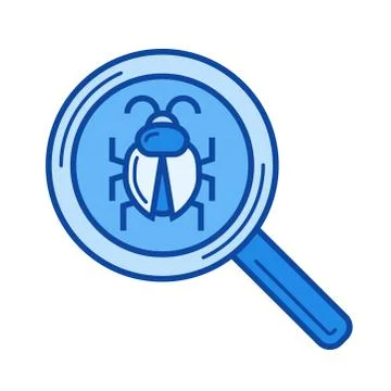 Bug searching line icon. 库存插图