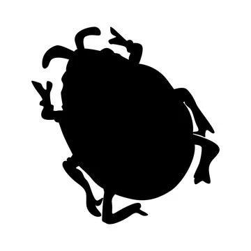 Bug silhouette isolated on white background. Shape of insect. Stock Illustration