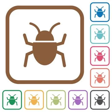 Bug simple icons Illustrazione stock
