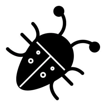 Bug solid icon. Insect vector illustration isolated on white. Beetle glyph style Illustrazione stock