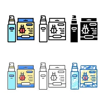 Bug spray color icon multistyle vector Stockillustratie