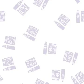 Bug spray glyph seamless pattern Stock Illustration