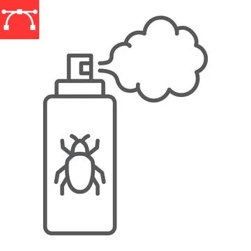 Bug spray line icon Stock Illustration