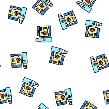 Bug spray vector seamless pattern Stock Illustration