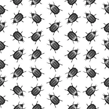 Bug symbol seamless pattern Illustrazione stock