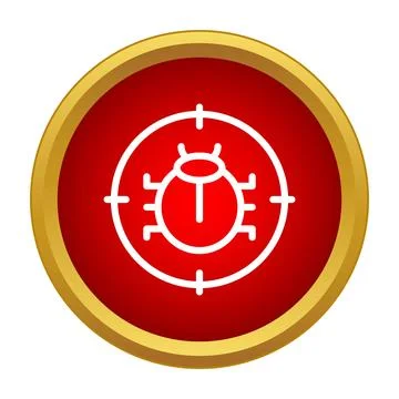 Bug target icon showing problem detection and extermination 库存插图