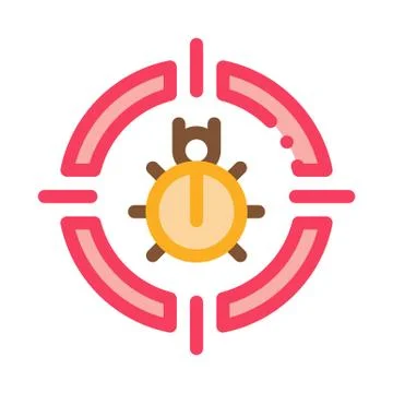 Bug Target Icon Vector Outline Illustration Stock Illustration