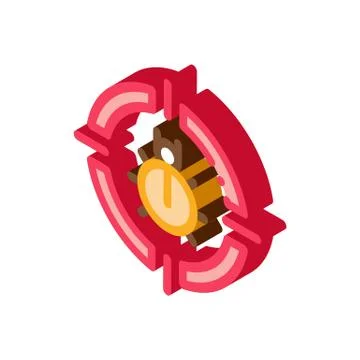 Bug Target isometric icon vector illustration 스톡 일러스트