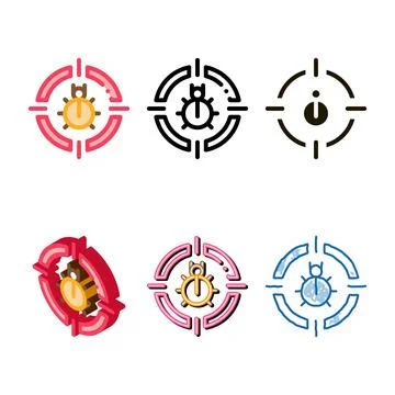 Bug target modern icon vector outline Stock-Illustration