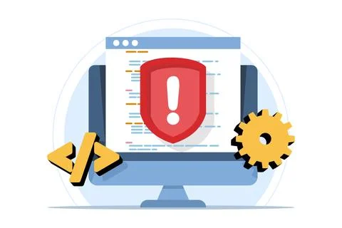 Bug Testing Concept and TJ process with error detection Stock Illustration