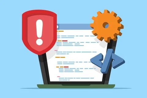 Bug Testing Concept and TJ process with error detection Illustrazione stock