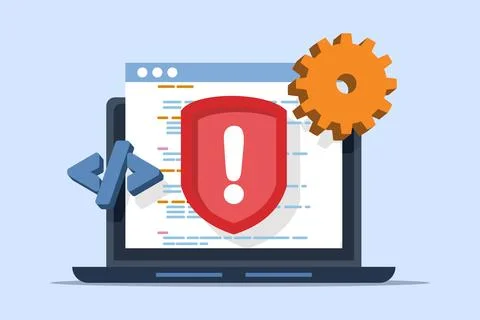 Bug Testing Concept and TJ process with error detection 스톡 일러스트