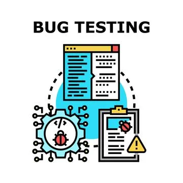 Bug testing process optimizing software development quality Illustrazione stock