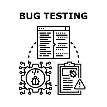Bug testing process optimizing software development quality Stockillustratie