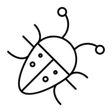 Bug thin line icon. Insect vector illustration isolated on white. Beetle outline Stock Illustration