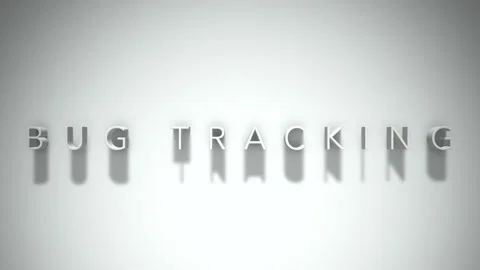 Bug tracking 3D title animation with shadows on a white background Stock Footage 297856795