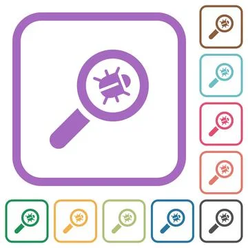 Bug tracking simple icons Stock Illustration