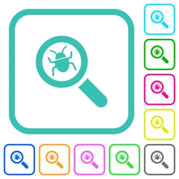 Bug tracking vivid colored flat icons イラスト素材