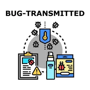 Bug transmitted digital threat computer security software 스톡 일러스트