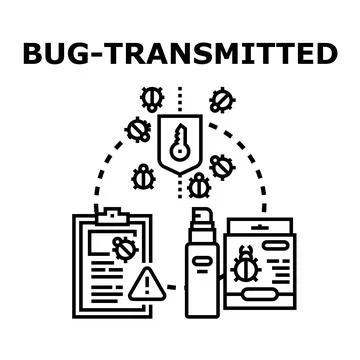 Bug transmitted digital threat computer security software 스톡 일러스트