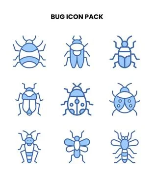 Bug Two Colour Bundle Icons Pack 스톡 일러스트