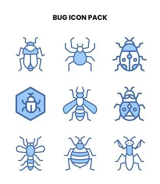 Bug Two Colour Bundle Icons Pack Stock-Illustration