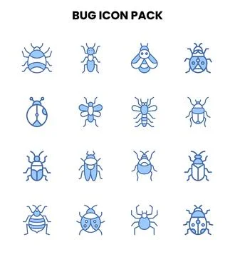 Bug Two Colour Design Icons Pack Stockillustratie