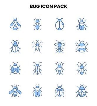 Bug Two Colour Graphics Icons Pack Stock Illustration