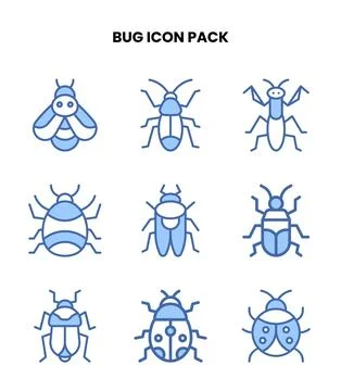 Bug Two Colour Scalable Icons Pack Stock-Illustration