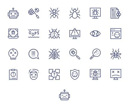 Bug Ultimate Vector Package with 25 High Resolution Regular Line Detail Enh.. 스톡 일러스트