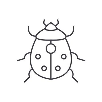 Bug vector line icon, sign, illustration on background, editable strokes 스톡 일러스트