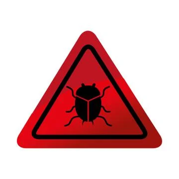 Bug virus alert icon Stock Illustration