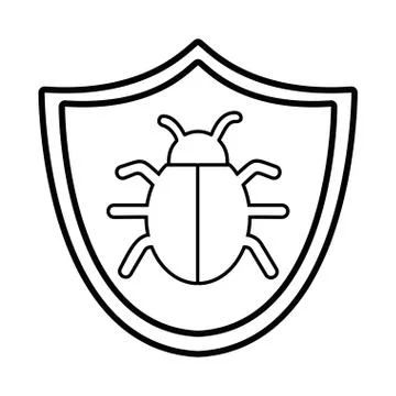 Bug virus alert isolated icon Stock Illustration