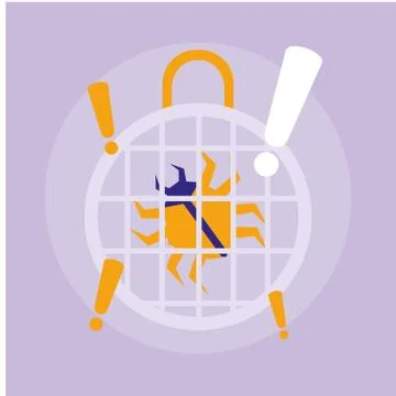 Bug virus infection information technology Illustrazione stock
