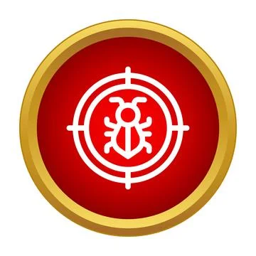 Bug virus malware target scanning security control icon イラスト素材