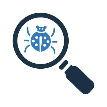 Bug, virus, scan, search icon 스톡 일러스트