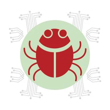 Bug virus symbol 库存插图