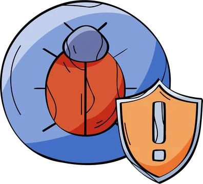 Bug warning error alert icon Stock-Illustration