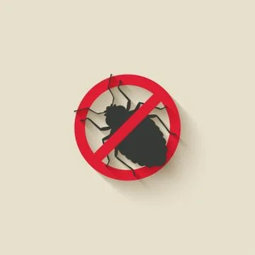Bug warning sign Stock Illustration