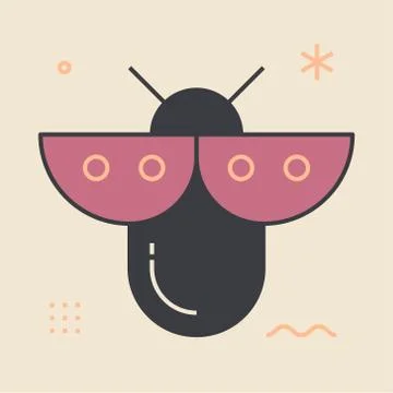 Bug. Web design concept. Unique and creative illustration. Stock Illustration